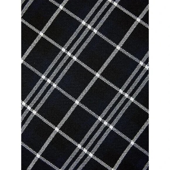 Theory Kalora Lustrate Peplum Top Plaid Navy Blue White Sleeveless Crew … - Picture 6 of 8